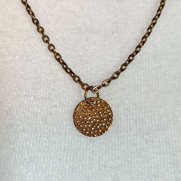 Gold 3 Layer Necklace with Blue Beads and Chamsa - Picture 3 of 5